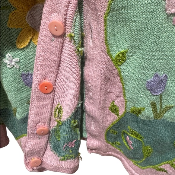 STORYBOOK KNITS Vintage Floral Embroidered Cardigan Sweater - Picture 9 of 10